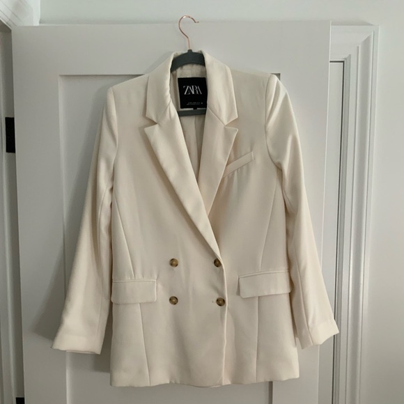 Zara Blazer Ivory Double Breasted - Picture 6 of 12